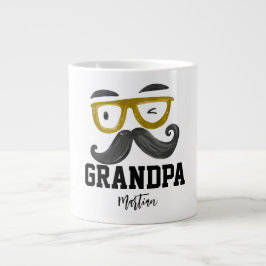 Funny gelb Klassen und Schnurrbart Custom Opa Jumbo-Tasse