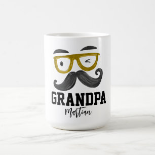 Funny gelb Klassen und Schnurrbart Custom Opa Kaffeetasse