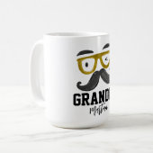 Funny gelb Klassen und Schnurrbart Custom Opa Kaffeetasse (Vorderseite Links)