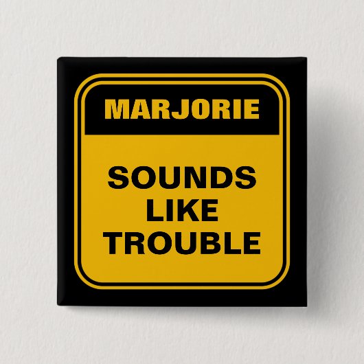 Funny Gelb klingt personalisiert Button (Vorderseite)