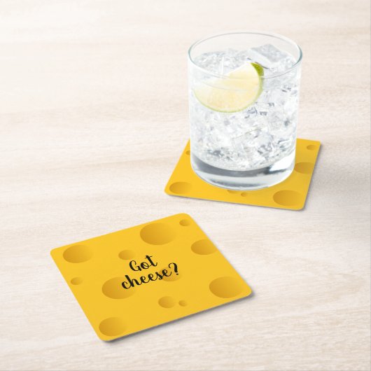 Funny Gelb Schweizer Käse Quadrat Drinks Coaster Rechteckiger Pappuntersetzer (Vor Ort)
