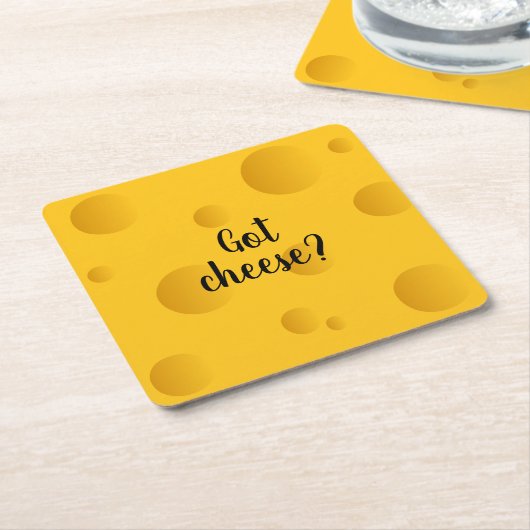 Funny Gelb Schweizer Käse Quadrat Drinks Coaster Rechteckiger Pappuntersetzer (angewinkelt)