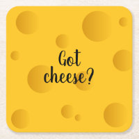 Funny Gelb Schweizer Käse Quadrat Drinks Coaster