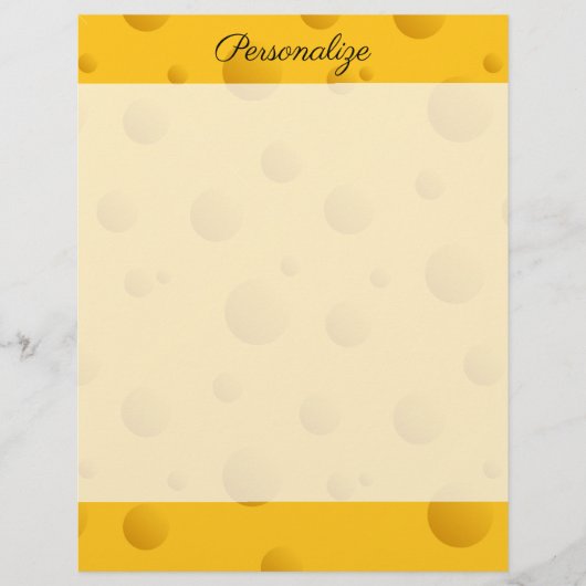 Funny Gelb Schweizer Käsetextur Schreibpapier (Vorderseite)