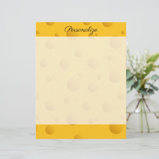 Funny Gelb Schweizer Käsetextur Schreibpapier (Stehend Vorderseite)