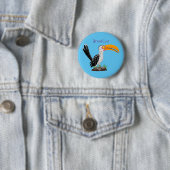 Funny Gelb Tannenvogel Safari Cartoon Button (Beispiel)