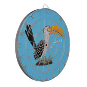 Funny Gelb Tannenvogel Safari Cartoon Dartscheibe (Vorderseite Links)