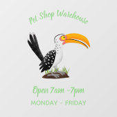 Funny Gelb Tannenvogel Safari Cartoon Fensteraufkleber (Blatt)