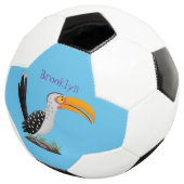 Funny Gelb Tannenvogel Safari Cartoon Fußball (Dreiviertel)