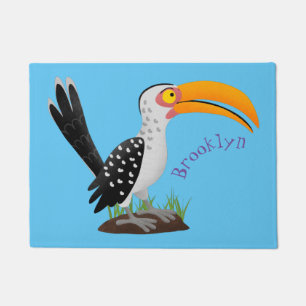 Funny Gelb Tannenvogel Safari Cartoon Fußmatte