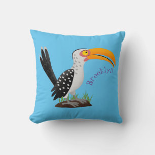 Funny Gelb Tannenvogel Safari Cartoon Kissen