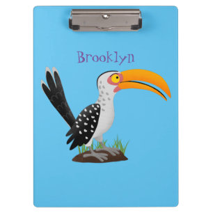 Funny Gelb Tannenvogel Safari Cartoon Klemmbrett