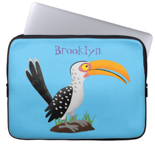 Funny Gelb Tannenvogel Safari Cartoon Laptopschutzhülle