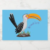 Funny Gelb Tannenvogel Safari Cartoon Lebensmitteletikett (Einzelnes Label)