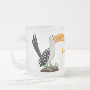 Funny Gelb Tannenvogel Safari Cartoon Mattglastasse