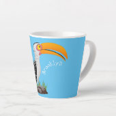 Funny Gelb Tannenvogel Safari Cartoon Milchtasse (Rechte Ecke)