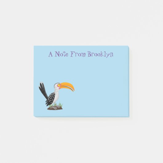 Funny Gelb Tannenvogel Safari Cartoon Post-it Klebezettel (Vorderseite)
