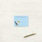 Funny Gelb Tannenvogel Safari Cartoon Post-it Klebezettel (Auf Schreibtisch)