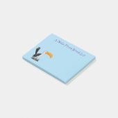 Funny Gelb Tannenvogel Safari Cartoon Post-it Klebezettel (angewinkelt)