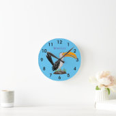 Funny Gelb Tannenvogel Safari Cartoon Runde Wanduhr (Zuhause)