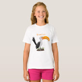 Funny Gelb Tannenvogel Safari Cartoon T-Shirt (Vorne ganz)
