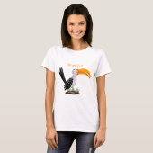 Funny Gelb Tannenvogel Safari Cartoon T-Shirt (Vorne ganz)