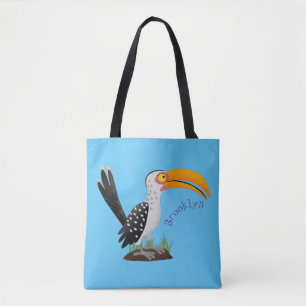 Funny Gelb Tannenvogel Safari Cartoon Tasche