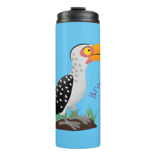 Funny Gelb Tannenvogel Safari Cartoon Thermosbecher