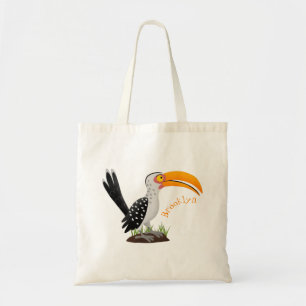 Funny Gelb Tannenvogel Safari Cartoon Tragetasche