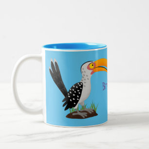 Funny Gelb Tannenvogel Safari Cartoon Zweifarbige Tasse