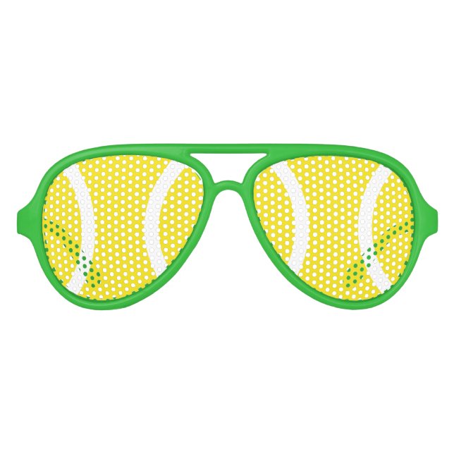 Funny Gelb Tennis Ball Party Schatten Sonnenbrille (Vorderseite)