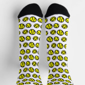 Funny Gelb Tennisball drucken Crew Sportsocken Socken (Oben)