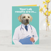 Funny Gelbe Labrador Doctor mit Labrador Ergebniss Karte (Gelbe Blume)