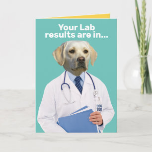 Funny Gelbe Labrador Doctor mit Labrador Ergebniss Karte