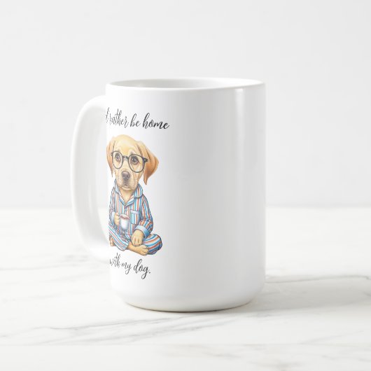 Funny Gelbe Labrador in Pajamas Kaffeezubereitung Kaffeetasse (Vorderseite Links)