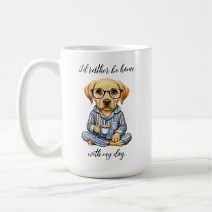 Funny Gelbe Labrador in Pajamas Kaffeezubereitung  Kaffeetasse