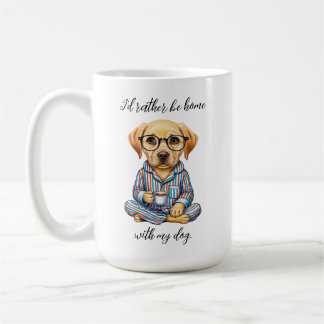 Funny Gelbe Labrador in Pajamas Kaffeezubereitung  Kaffeetasse