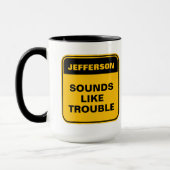 Funny Gelbe Warnhinweise klingt nach Ärger Tasse (Links)