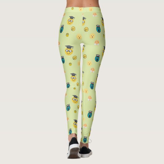 Funny Gelehrte, panikierte Emojis Leggings (Rückseite)