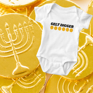 Funny Gelt Digger für jüdischen Urlaub Hanukkah Baby Strampler