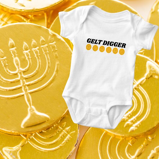 Funny Gelt Digger für jüdischen Urlaub Hanukkah Baby Strampler