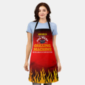 Funny Gemein Grilling Machine mit Name und Flamme Schürze (Getragen)