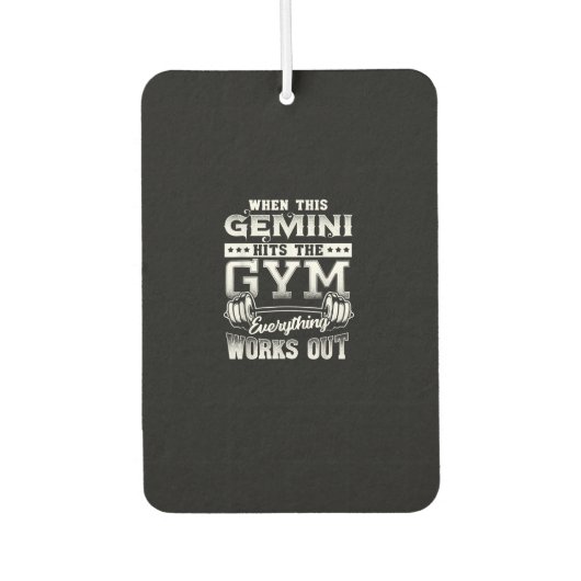 Funny Gemini Gym Workout Design Autolufterfrischer (Vorderseite)