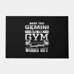 Funny Gemini Gym Workout Design Fußmatte