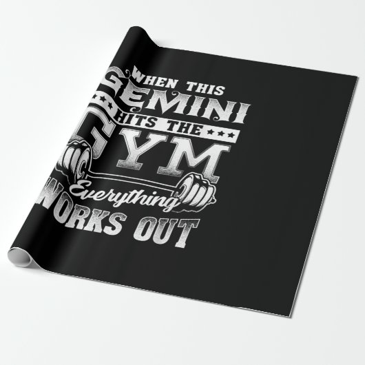 Funny Gemini Gym Workout Design Geschenkpapier (Ungerollt)