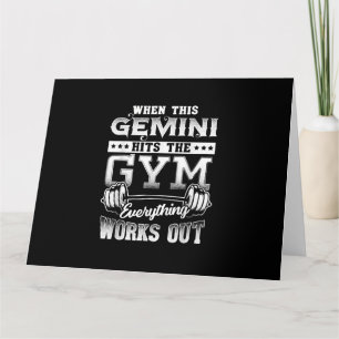Funny Gemini Gym Workout Design Karte