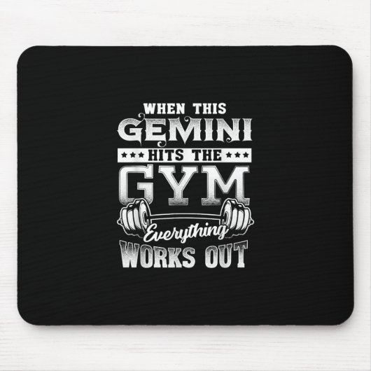 Funny Gemini Gym Workout Design Mousepad (Vorne)