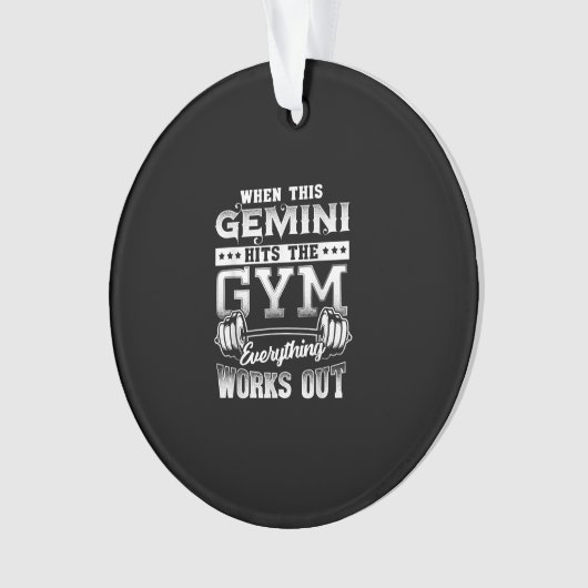 Funny Gemini Gym Workout Design Ornament (Vorderseite)