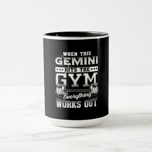 Funny Gemini Gym Workout Design Tasse (Zentrum)