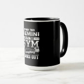 Funny Gemini Gym Workout Design Tasse (VorderseiteRechts)